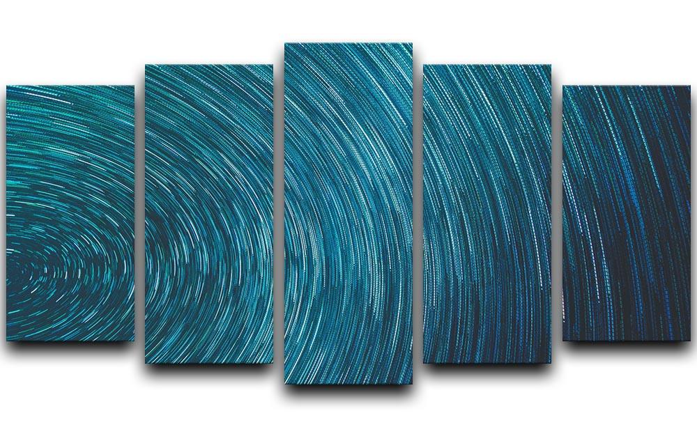 Blue Star Abstract Painting 5 Split Panel Canvas  - Canvas Art Rocks - 1