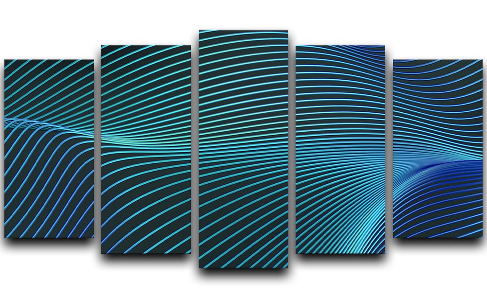 Blue Toned Waves 5 Split Panel Canvas - Canvas Art Rocks - 1