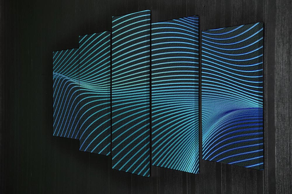 Blue Toned Waves 5 Split Panel Canvas - Canvas Art Rocks - 2