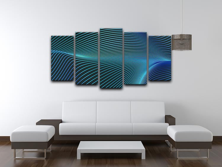Blue Toned Waves 5 Split Panel Canvas - Canvas Art Rocks - 3
