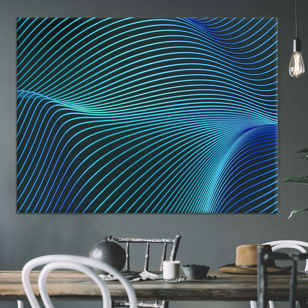 Blue Toned Waves Canvas Print or Poster - Canvas Art Rocks - 3