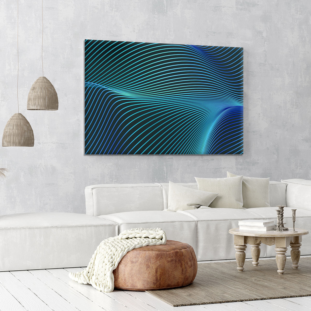 Blue Toned Waves Canvas Print or Poster - Canvas Art Rocks - 6