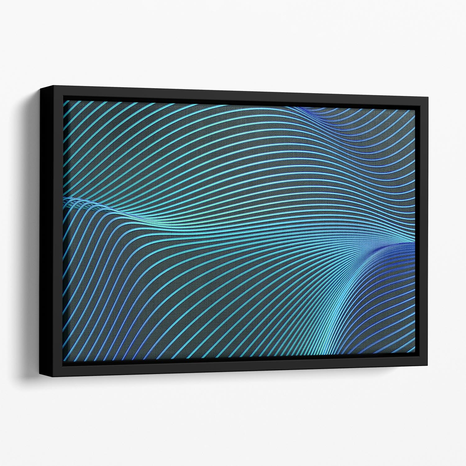 Blue Toned Waves Floating Framed Canvas - Canvas Art Rocks - 1