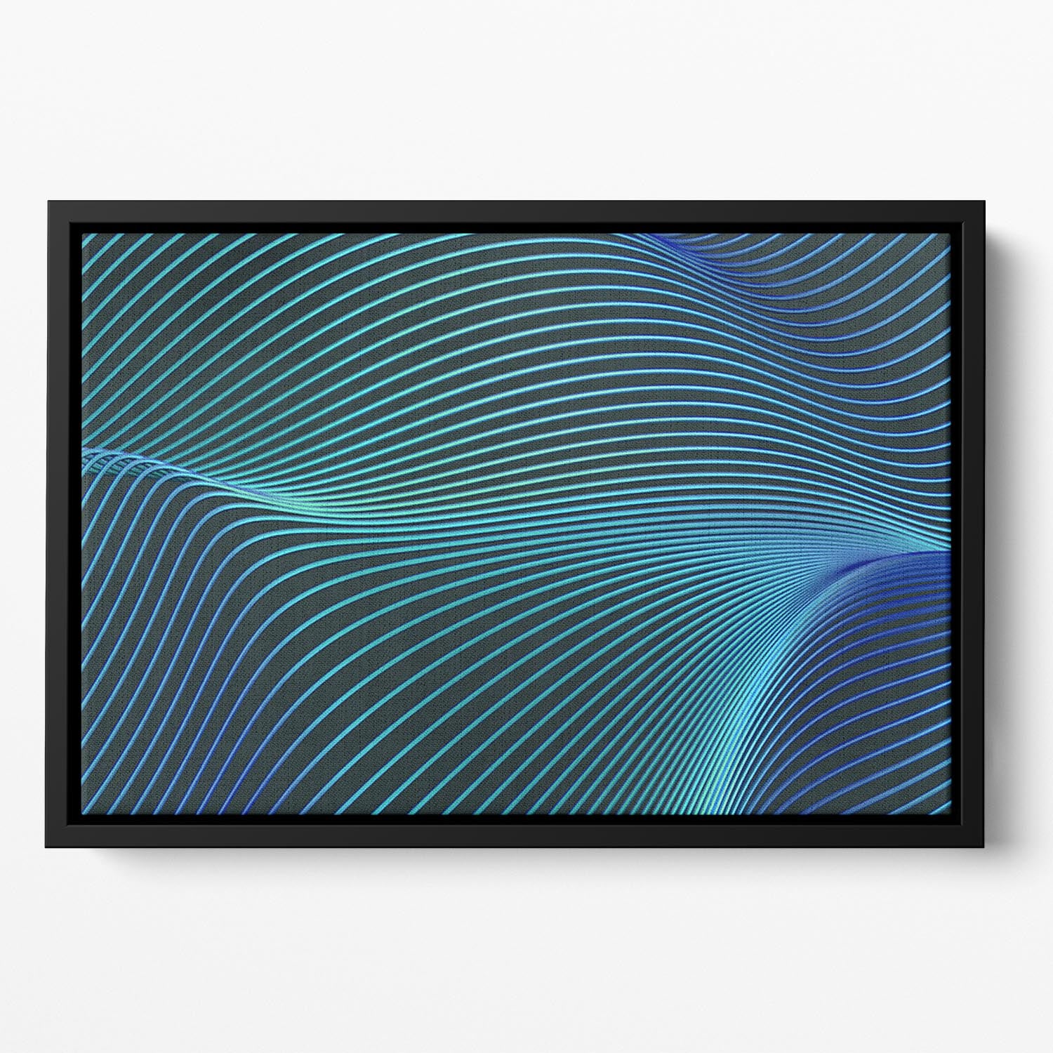 Blue Toned Waves Floating Framed Canvas - Canvas Art Rocks - 2