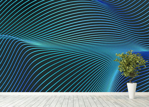Blue Toned Waves Wall Mural Wallpaper - Canvas Art Rocks - 4