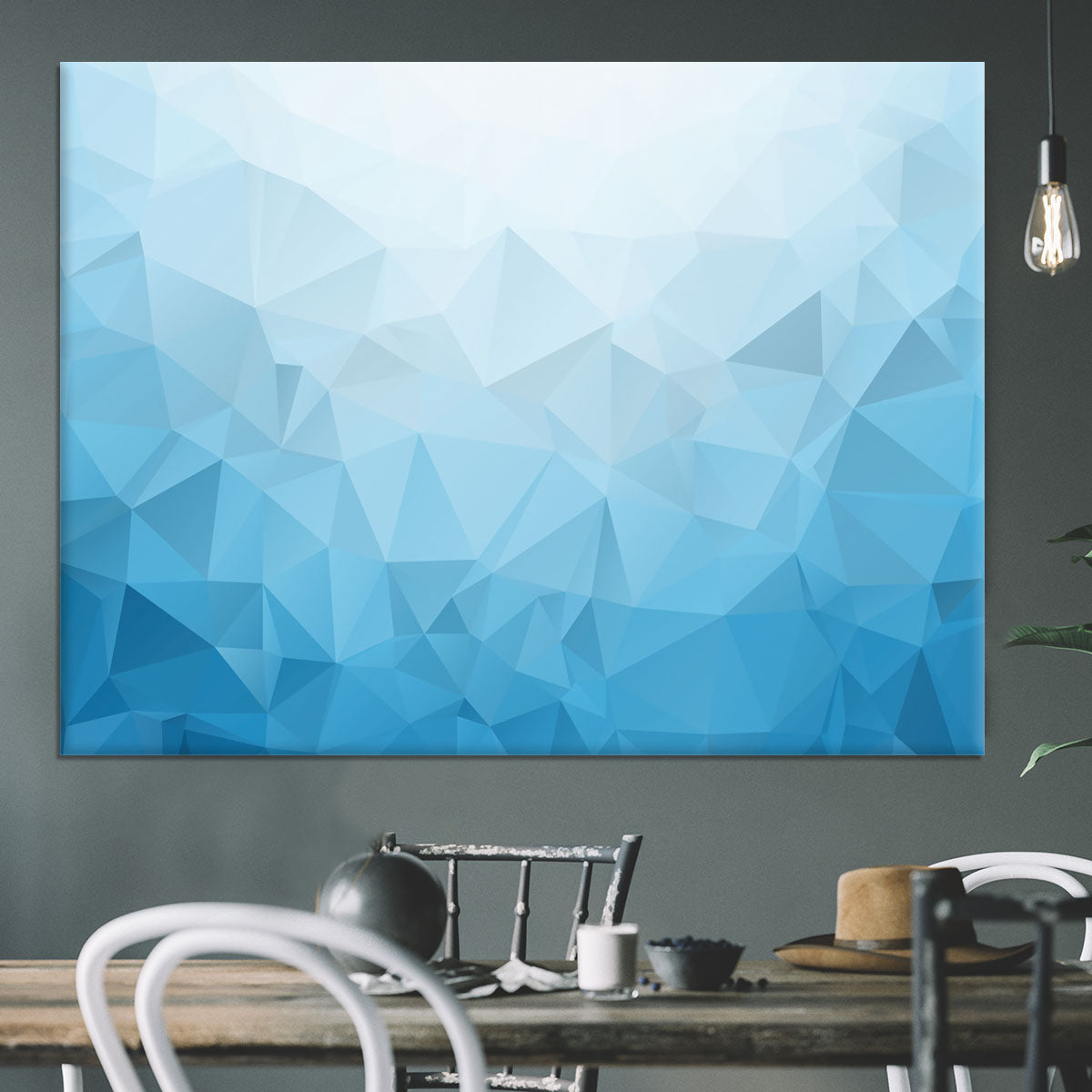 Blue Triangle Texture Canvas Print or Poster - Canvas Art Rocks - 3