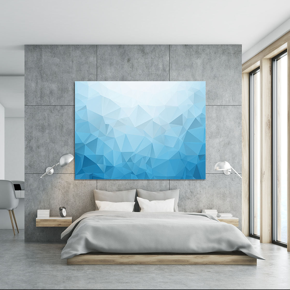 Blue Triangle Texture Canvas Print or Poster - Canvas Art Rocks - 5