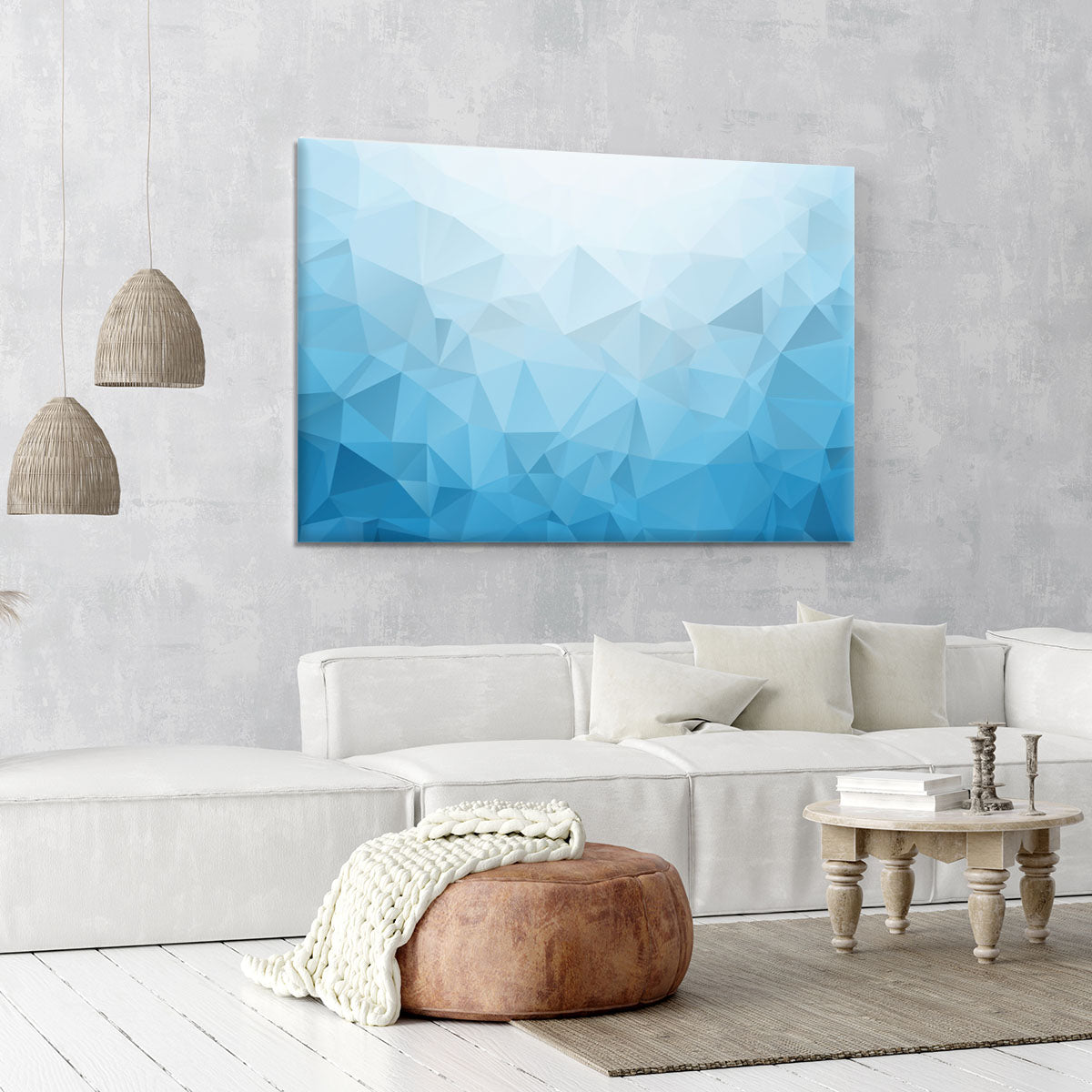 Blue Triangle Texture Canvas Print or Poster - Canvas Art Rocks - 6