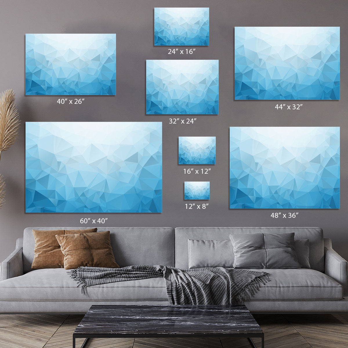 Blue Triangle Texture Canvas Print or Poster - Canvas Art Rocks - 7