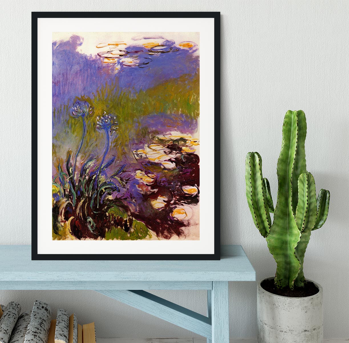 Blue Tuberosen by Monet Framed Print - Canvas Art Rocks - 1