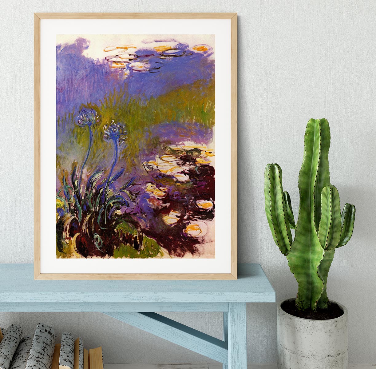 Blue Tuberosen by Monet Framed Print - Canvas Art Rocks - 3