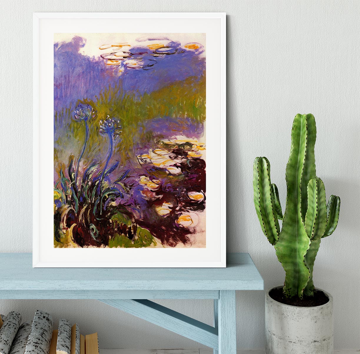 Blue Tuberosen by Monet Framed Print - Canvas Art Rocks - 5