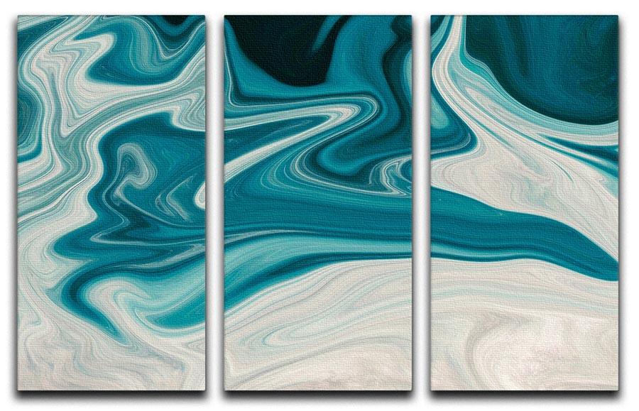 Blue Water Splash 3 Split Panel Canvas Print - Canvas Art Rocks - 1