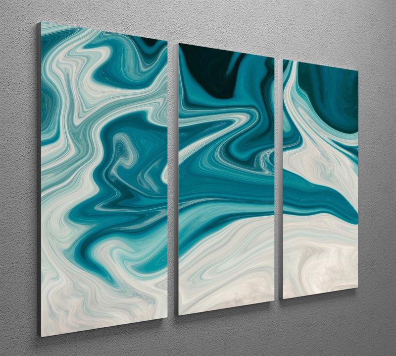 Blue Water Splash 3 Split Panel Canvas Print - Canvas Art Rocks - 2