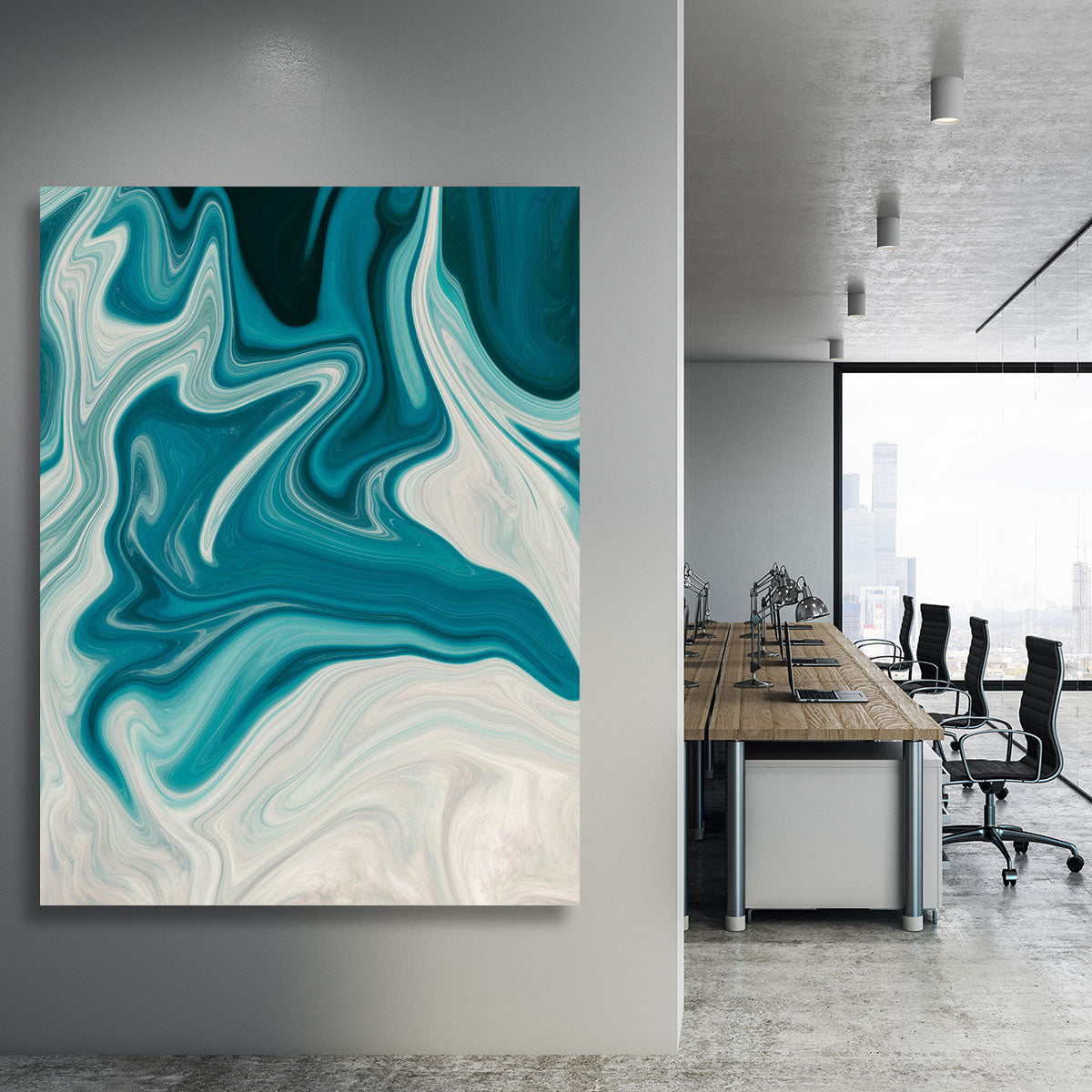 Blue Water Splash Canvas Print or Poster - Canvas Art Rocks - 3