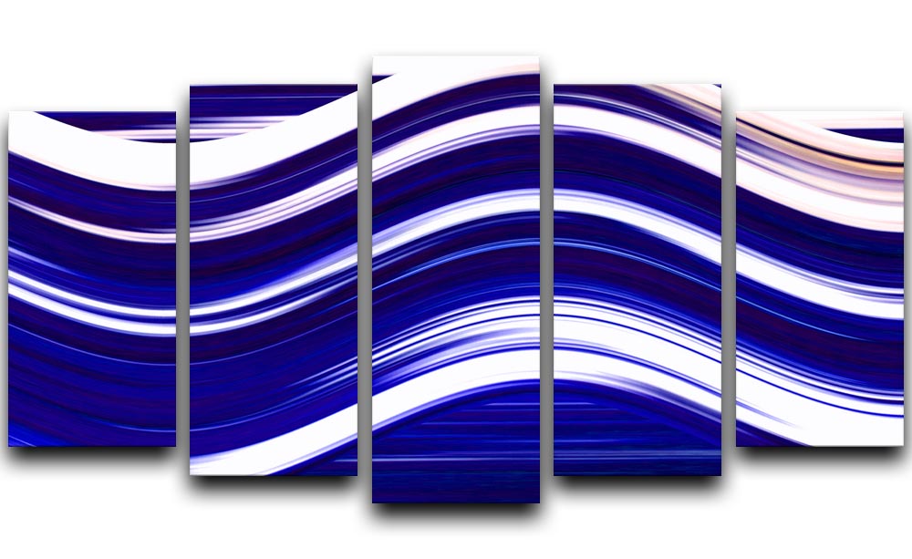 Blue Wave 5 Split Panel Canvas - Canvas Art Rocks - 1