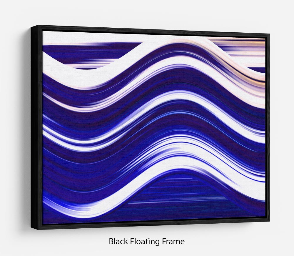 Blue Wave Floating Frame Canvas - Canvas Art Rocks - 1