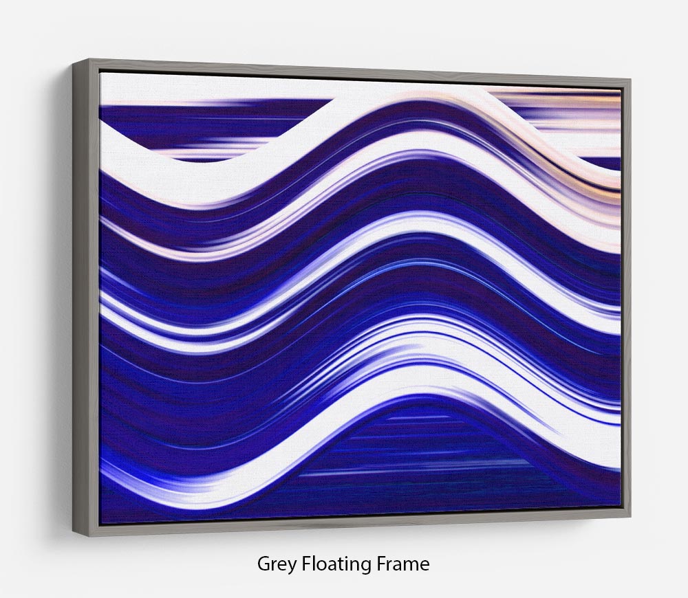 Blue Wave Floating Frame Canvas - Canvas Art Rocks - 3
