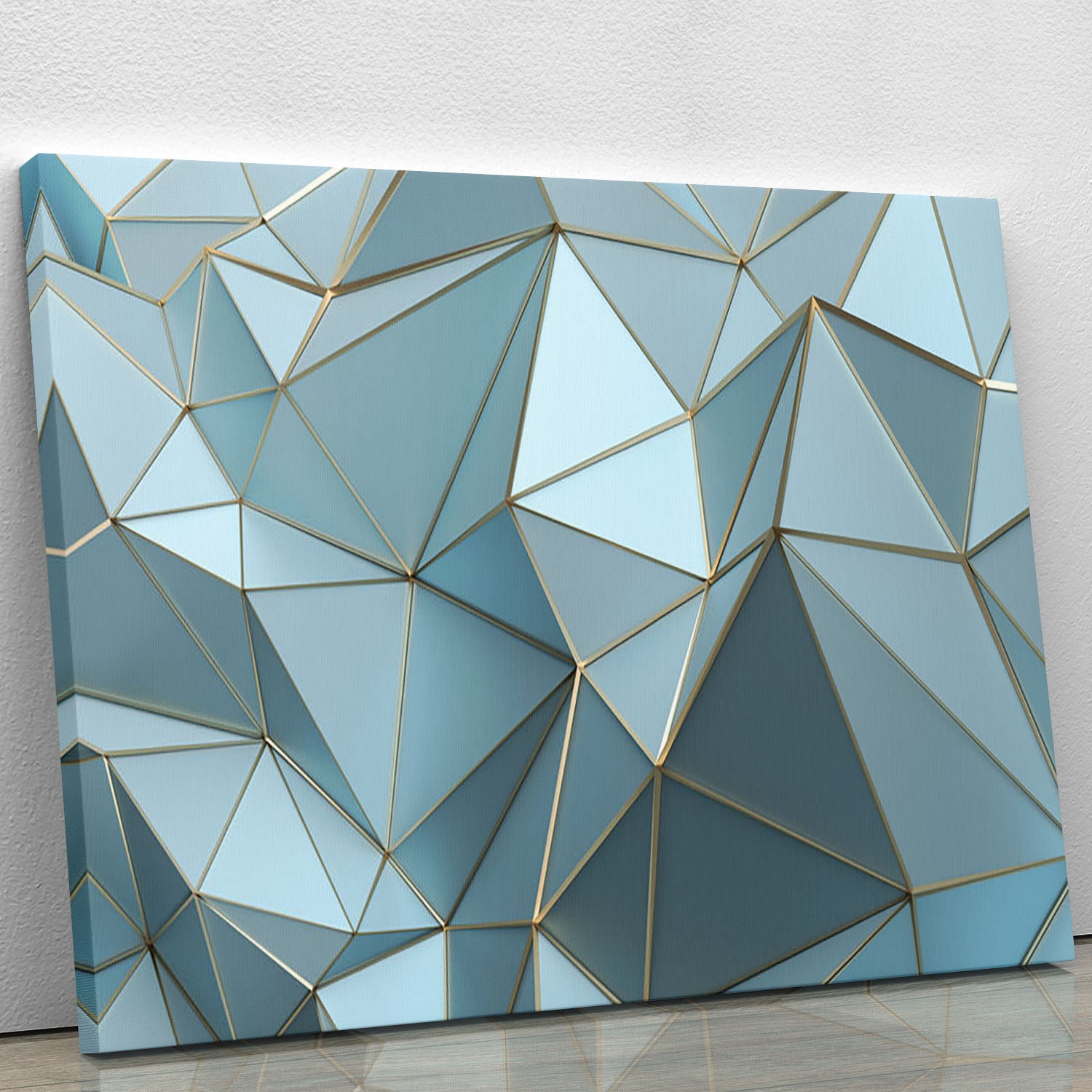 Blue and Gold Triangulated Surface Canvas Print or Poster - Canvas Art Rocks - 1
