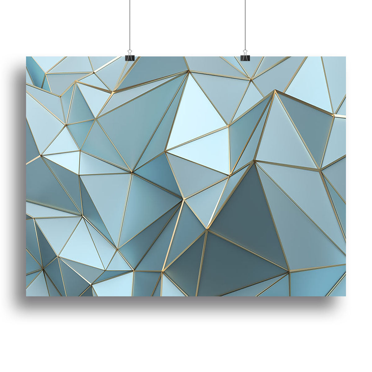 Blue and Gold Triangulated Surface Canvas Print or Poster - Canvas Art Rocks - 2