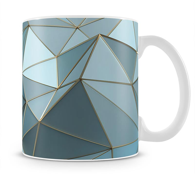 Blue and Gold Triangulated Surface Mug - Canvas Art Rocks - 1