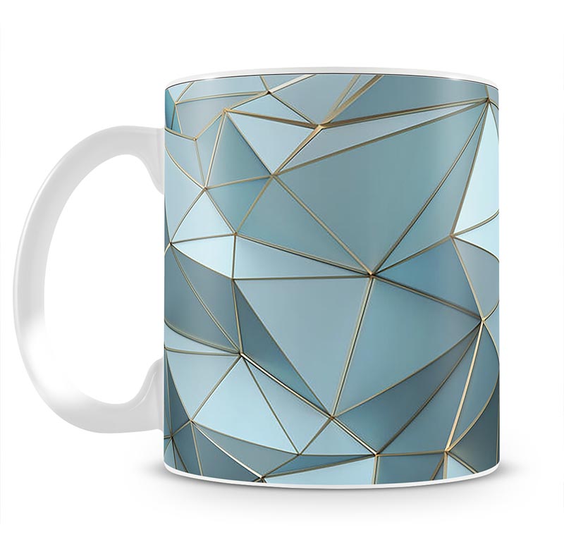 Blue and Gold Triangulated Surface Mug - Canvas Art Rocks - 1