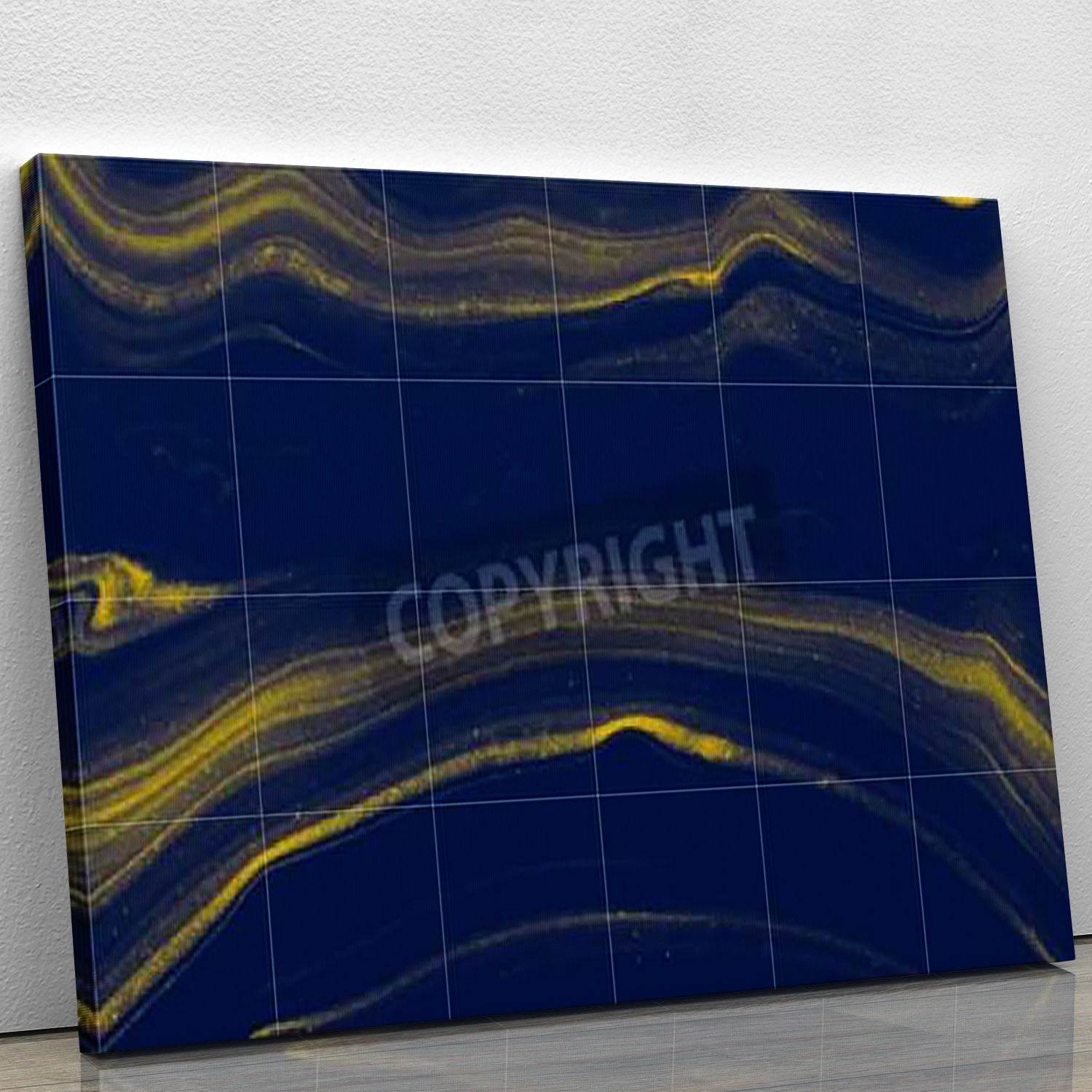 Blue and Gold Veined Marble Canvas Print or Poster - Canvas Art Rocks - 1
