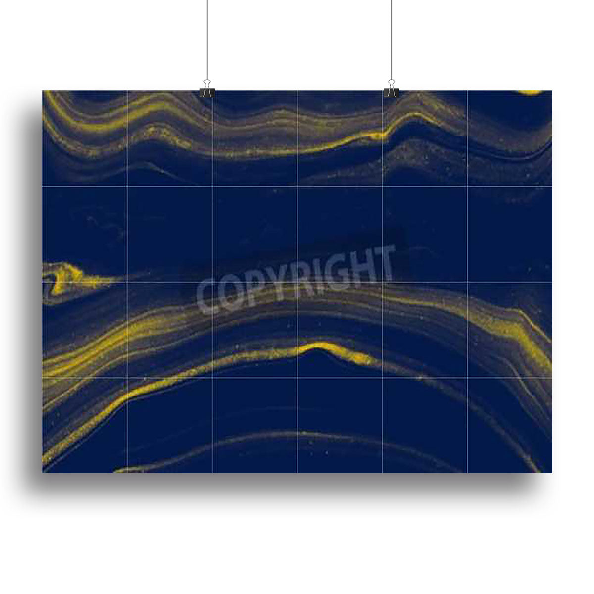 Blue and Gold Veined Marble Canvas Print or Poster - Canvas Art Rocks - 2