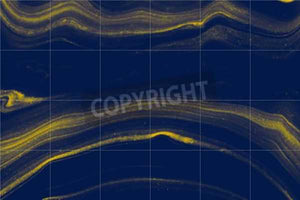 Blue and Gold Veined Marble Wall Mural Wallpaper - Canvas Art Rocks - 1