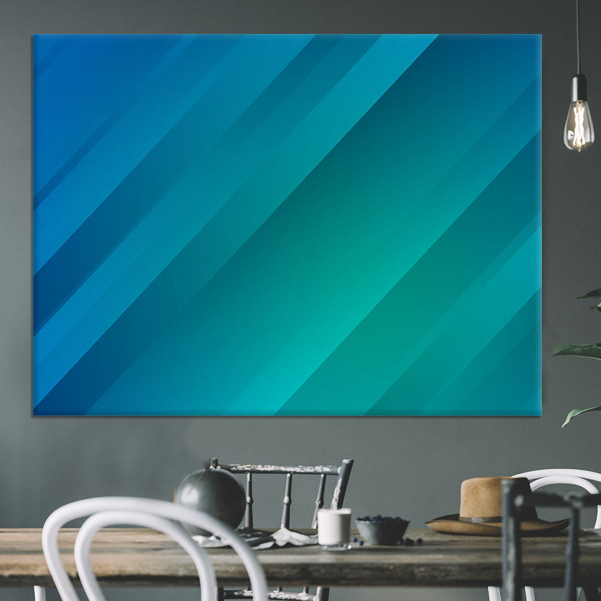 Blue and Green Canvas Print or Poster - Canvas Art Rocks - 3