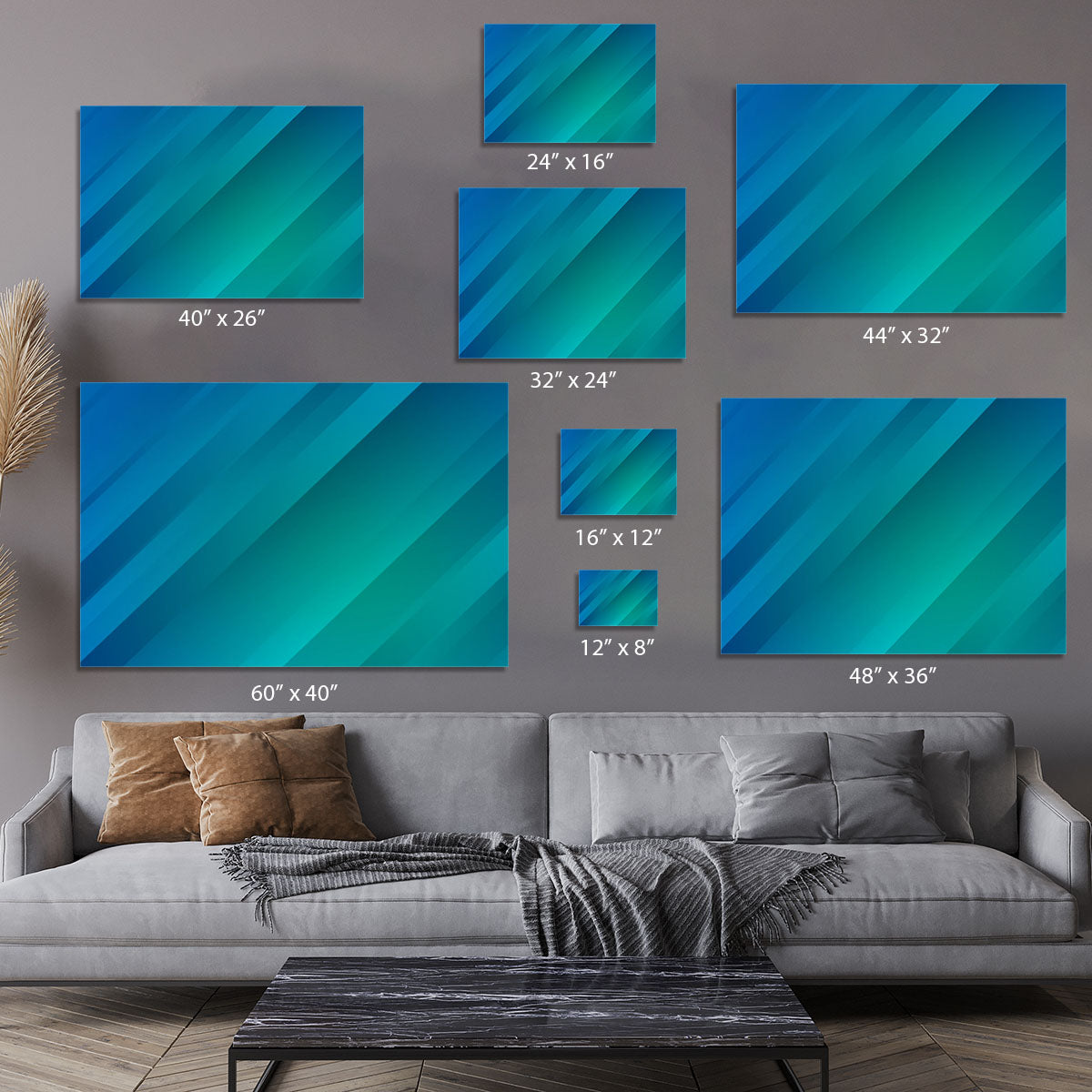Blue and Green Canvas Print or Poster - Canvas Art Rocks - 7