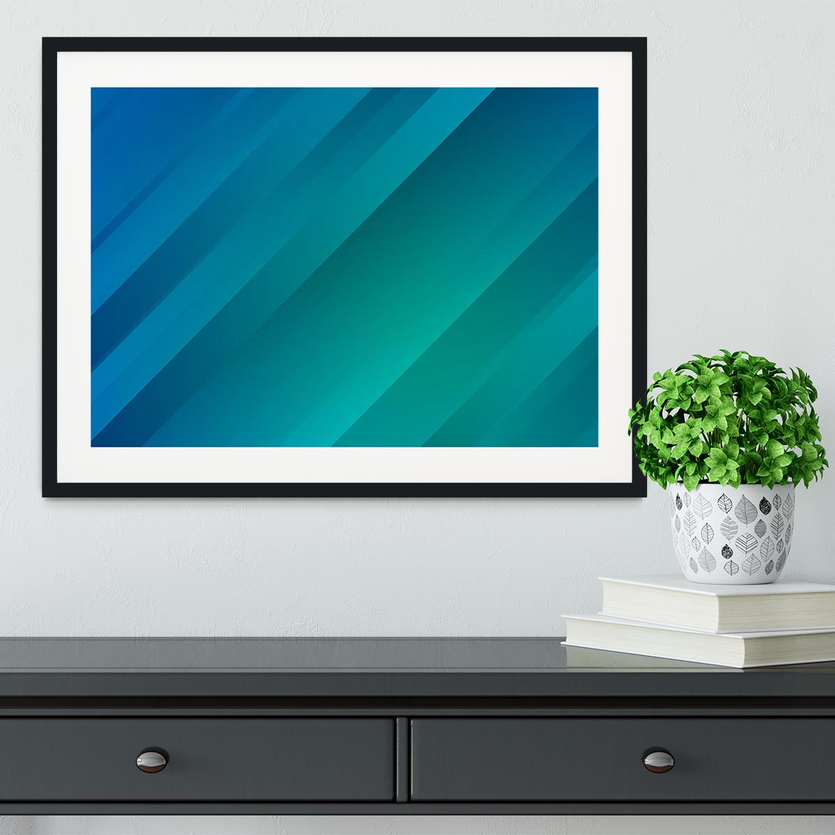 Blue and Green Framed Print - Canvas Art Rocks - 1