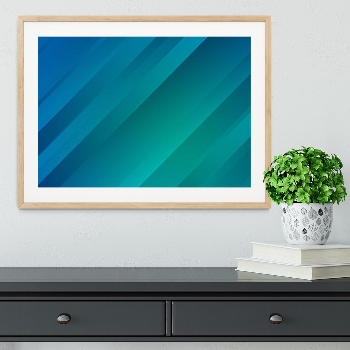 Blue and Green Framed Print - Canvas Art Rocks - 3