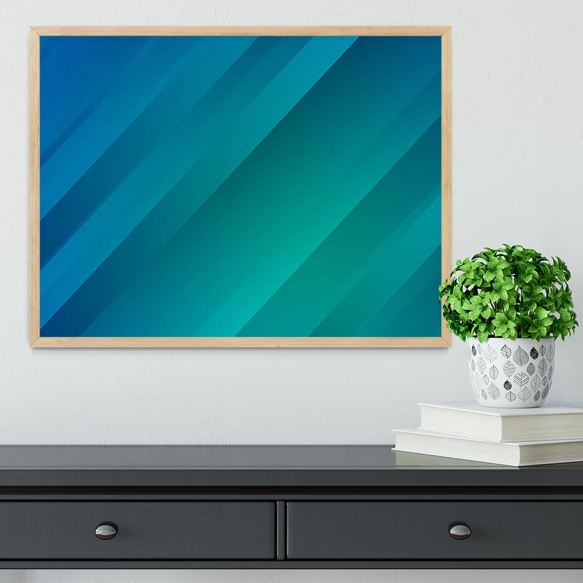 Blue and Green Framed Print - Canvas Art Rocks - 4