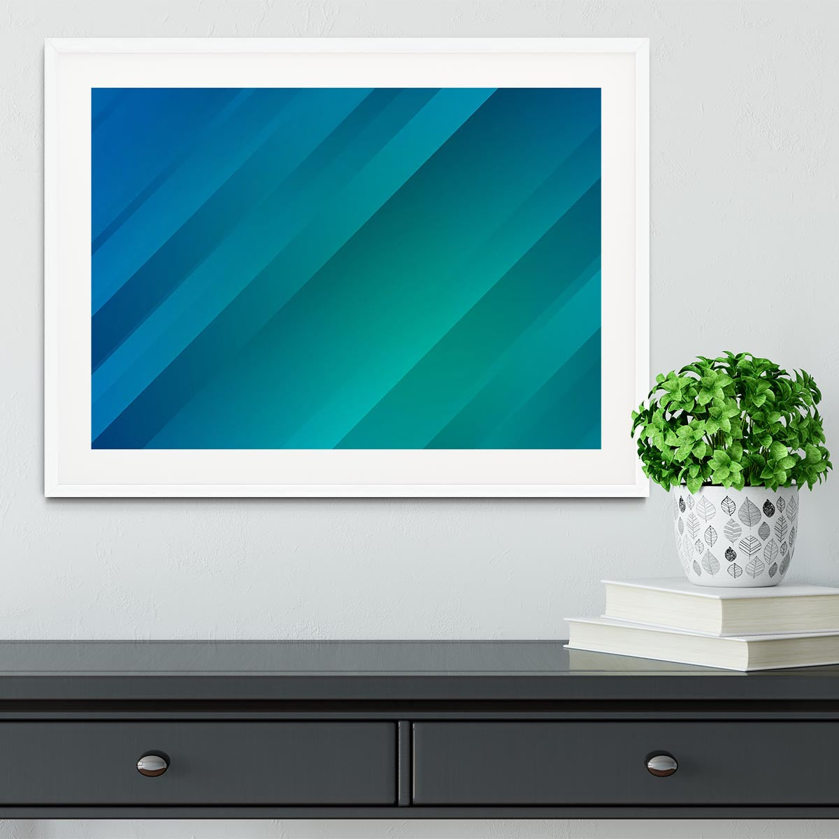 Blue and Green Framed Print - Canvas Art Rocks - 5