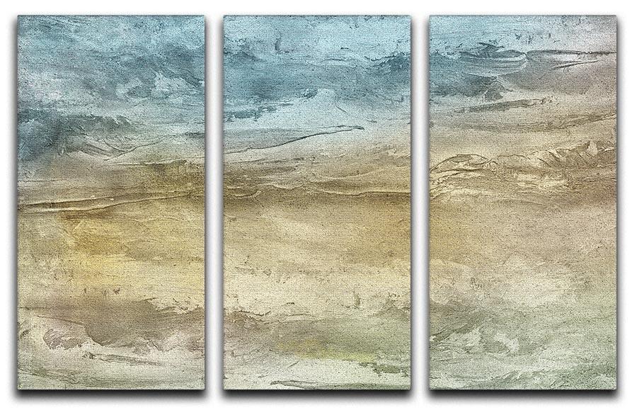 Blue and Grey Painting 3 Split Panel Canvas Print - Canvas Art Rocks - 1