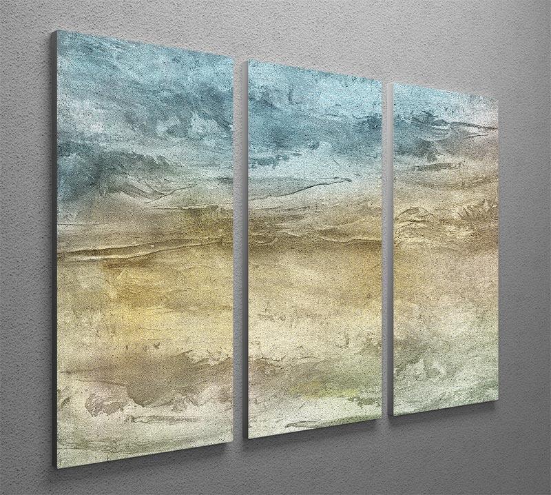 Blue and Grey Painting 3 Split Panel Canvas Print - Canvas Art Rocks - 2