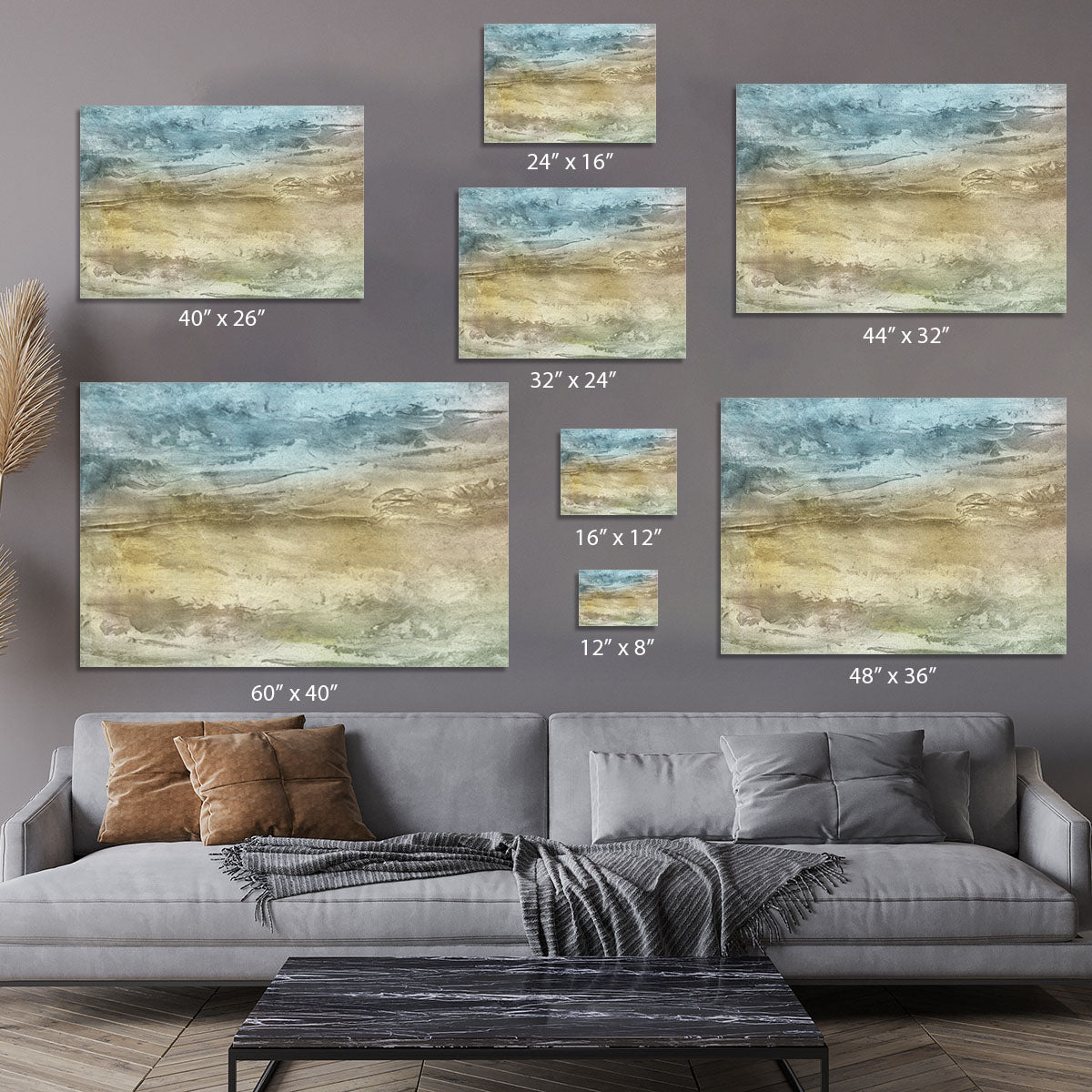 Blue and Grey Painting Canvas Print or Poster - Canvas Art Rocks - 7