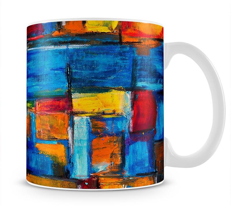 Blue and Red Square Abstract Painting Mug - Canvas Art Rocks - 1