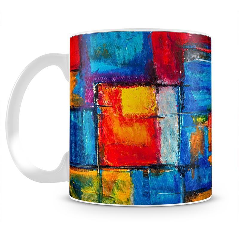 Blue and Red Square Abstract Painting Mug - Canvas Art Rocks - 2