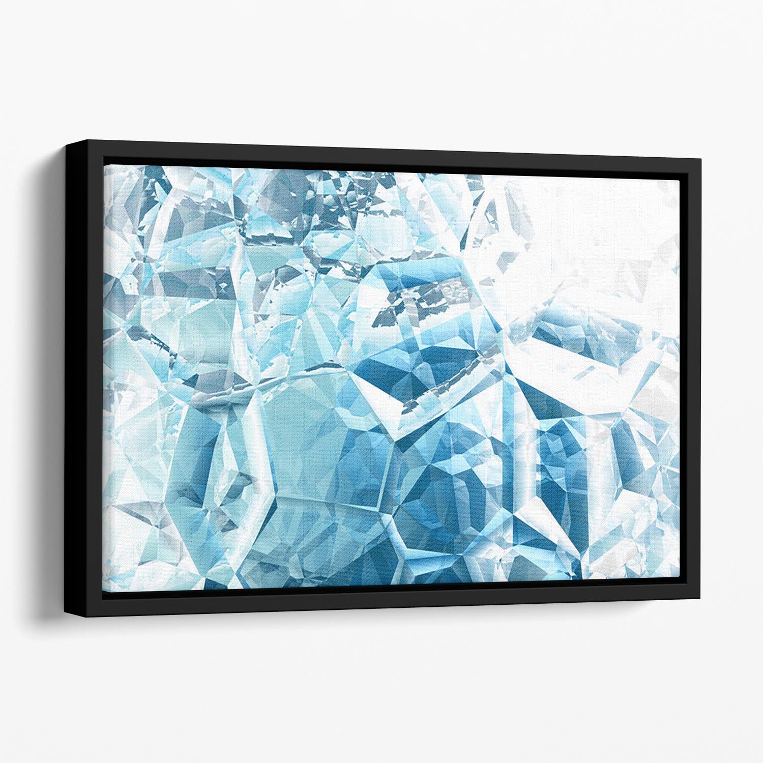 Blue and White Crystal Floating Framed Canvas - Canvas Art Rocks - 1