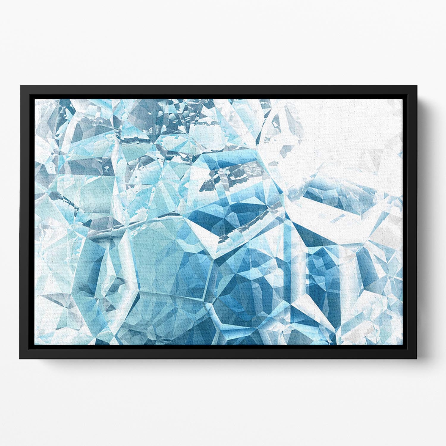 Blue and White Crystal Floating Framed Canvas - Canvas Art Rocks - 2