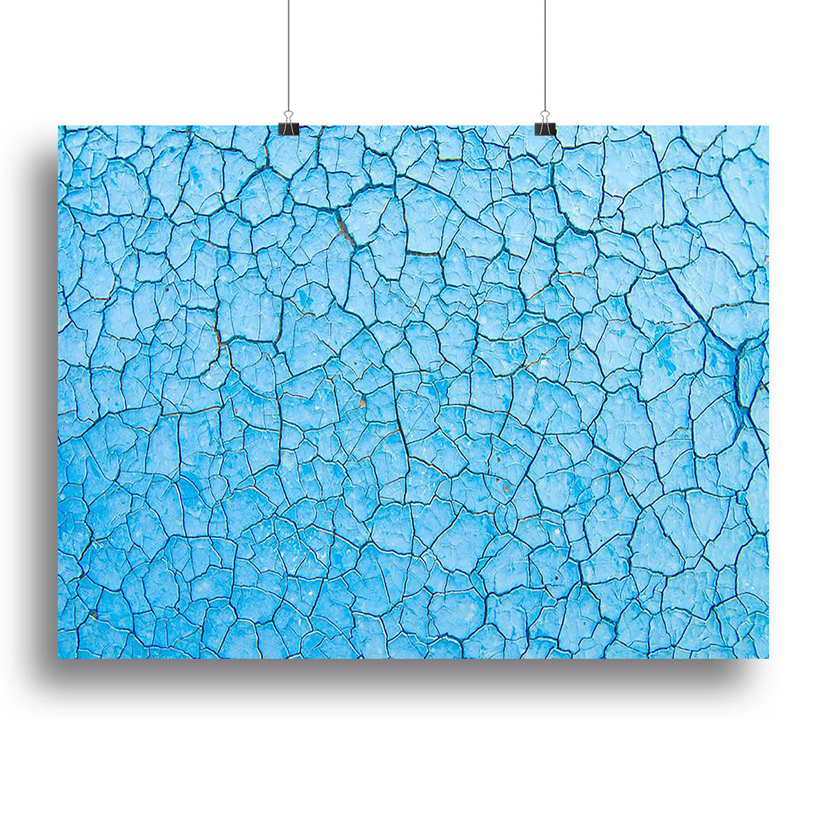 Blue cracked paint Canvas Print or Poster - Canvas Art Rocks - 2