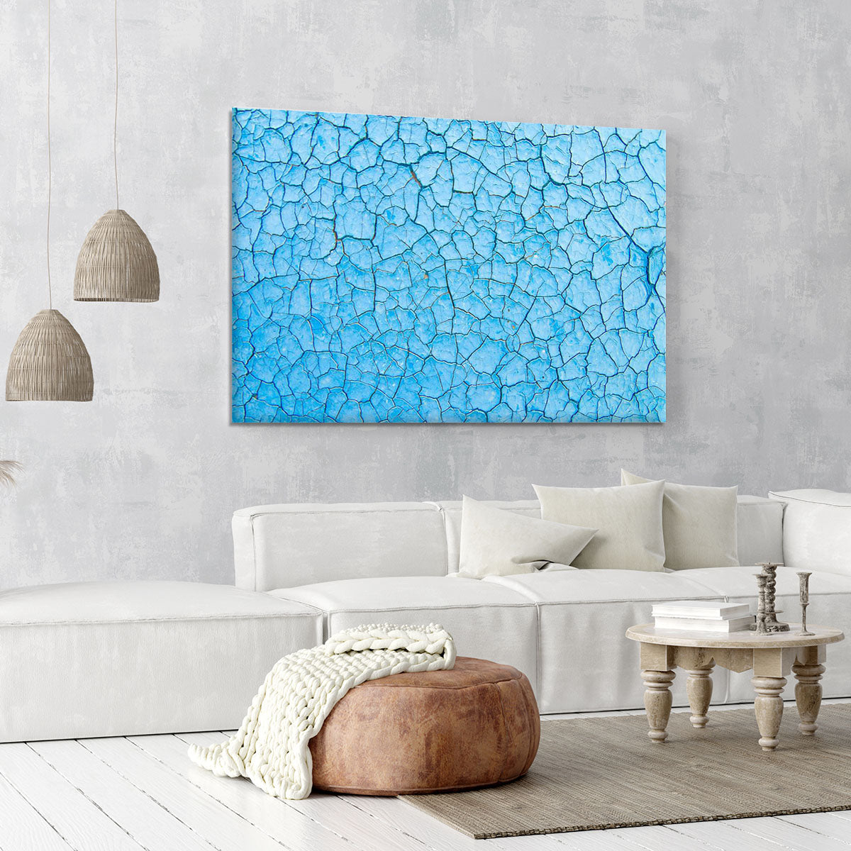 Blue cracked paint Canvas Print or Poster - Canvas Art Rocks - 6