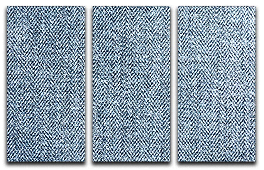 Blue denim texture 3 Split Panel Canvas Print - Canvas Art Rocks - 1