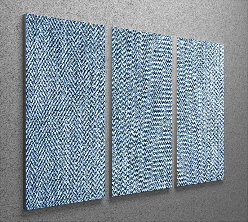 Blue denim texture 3 Split Panel Canvas Print - Canvas Art Rocks - 2