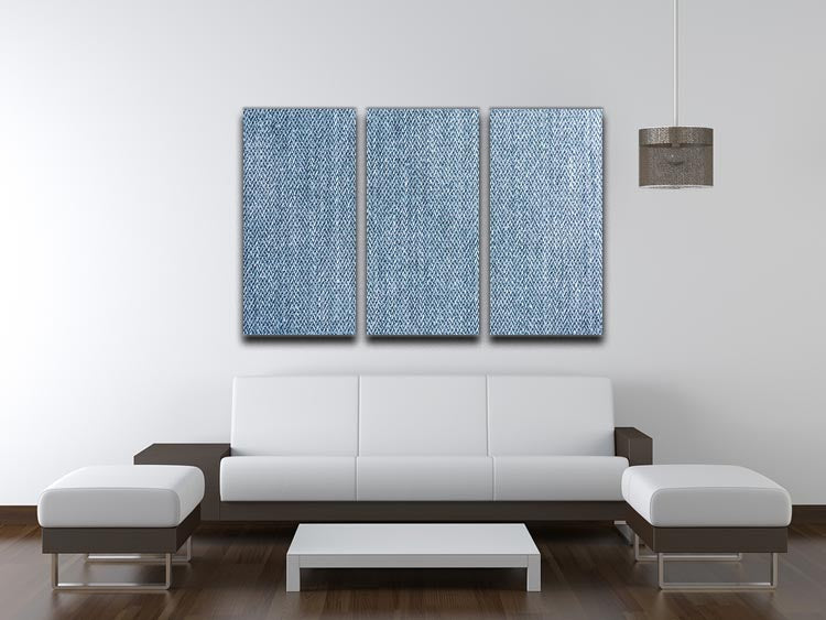 Blue denim texture 3 Split Panel Canvas Print - Canvas Art Rocks - 3
