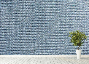 Blue denim texture Wall Mural Wallpaper - Canvas Art Rocks - 4