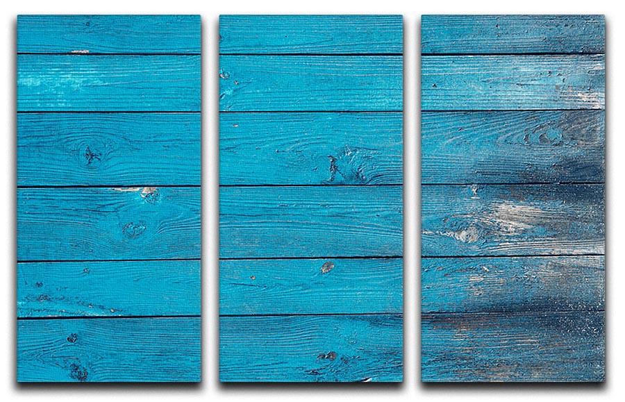 Blue painted wood texture 3 Split Panel Canvas Print - Canvas Art Rocks - 1