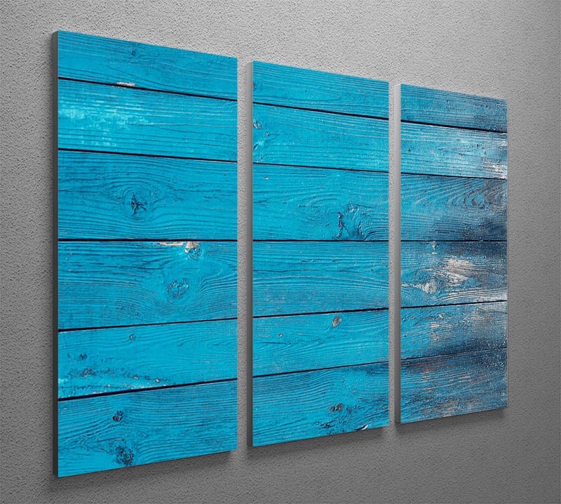 Blue painted wood texture 3 Split Panel Canvas Print - Canvas Art Rocks - 2